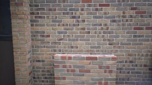 Here, the same test panel is in the process of being stained. This process is very flexible and allows for input from the owner and the architect.